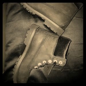 Timberland Boots with Velvet Cuff and Laces